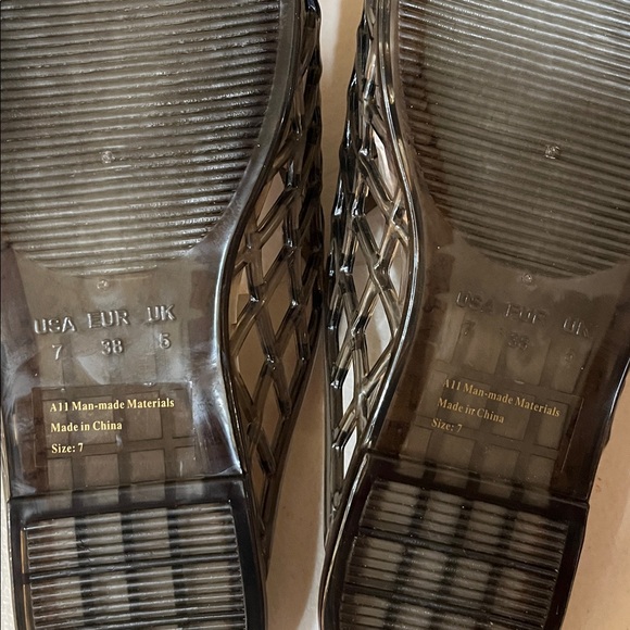 Glaze Black Lattice jelly sleep on sandals size 7 new - Picture 3 of 4